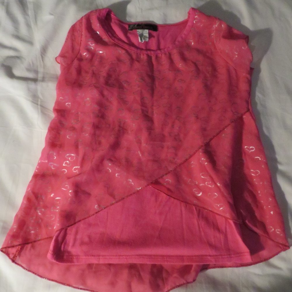 Almost Famour Pink Hearts Top